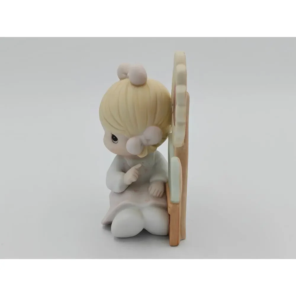 Precious Moments E0008 Enesco Figurine A Growing Love Girl Flower Watering 1987